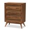 Baxton Studio Barrett Mid-Century Walnut Brown Finished Wood and Synthetic Rattan 4-Drawer Chest 192-11299-ZORO - alternate 10